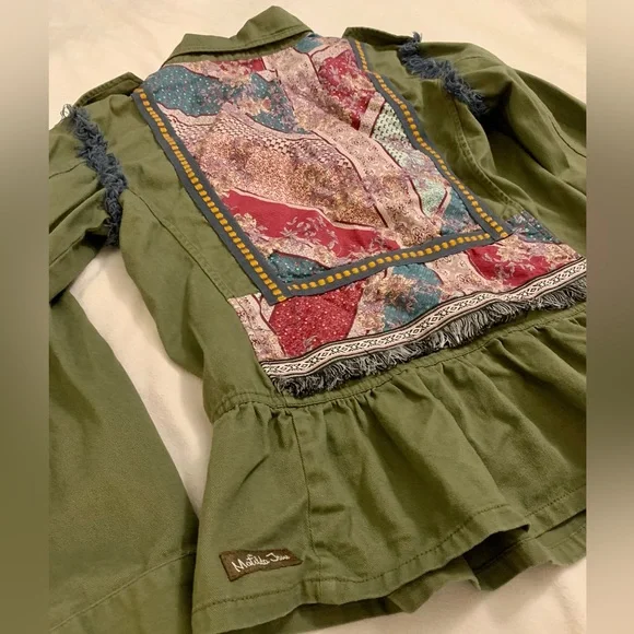 MATILDA JANE Jacket Moments with You Size XS Army Green Pockets Patchwork. - Picture 4 of 14